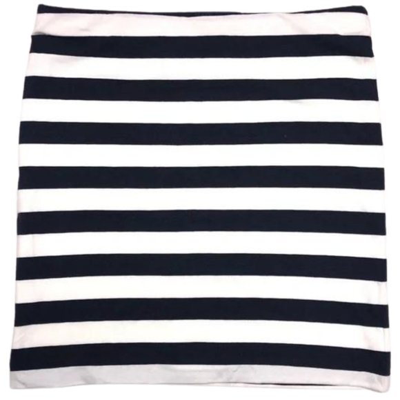 H&M Basic Navy Blue and White Striped Nautical Stretch Skirt - Picture 2 of 9